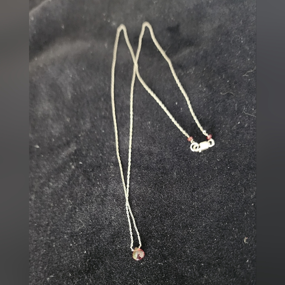 Sterling and Garnet 16" Necklace